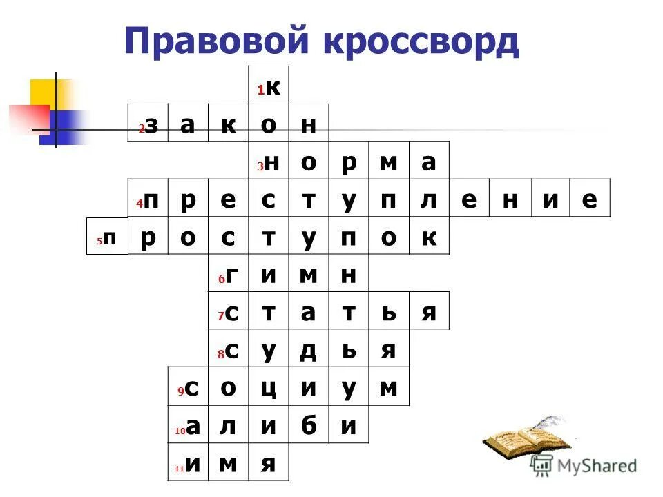 кроссворд по праву.