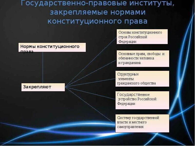 Государственно правовые институты. Государственно правовые нормы.