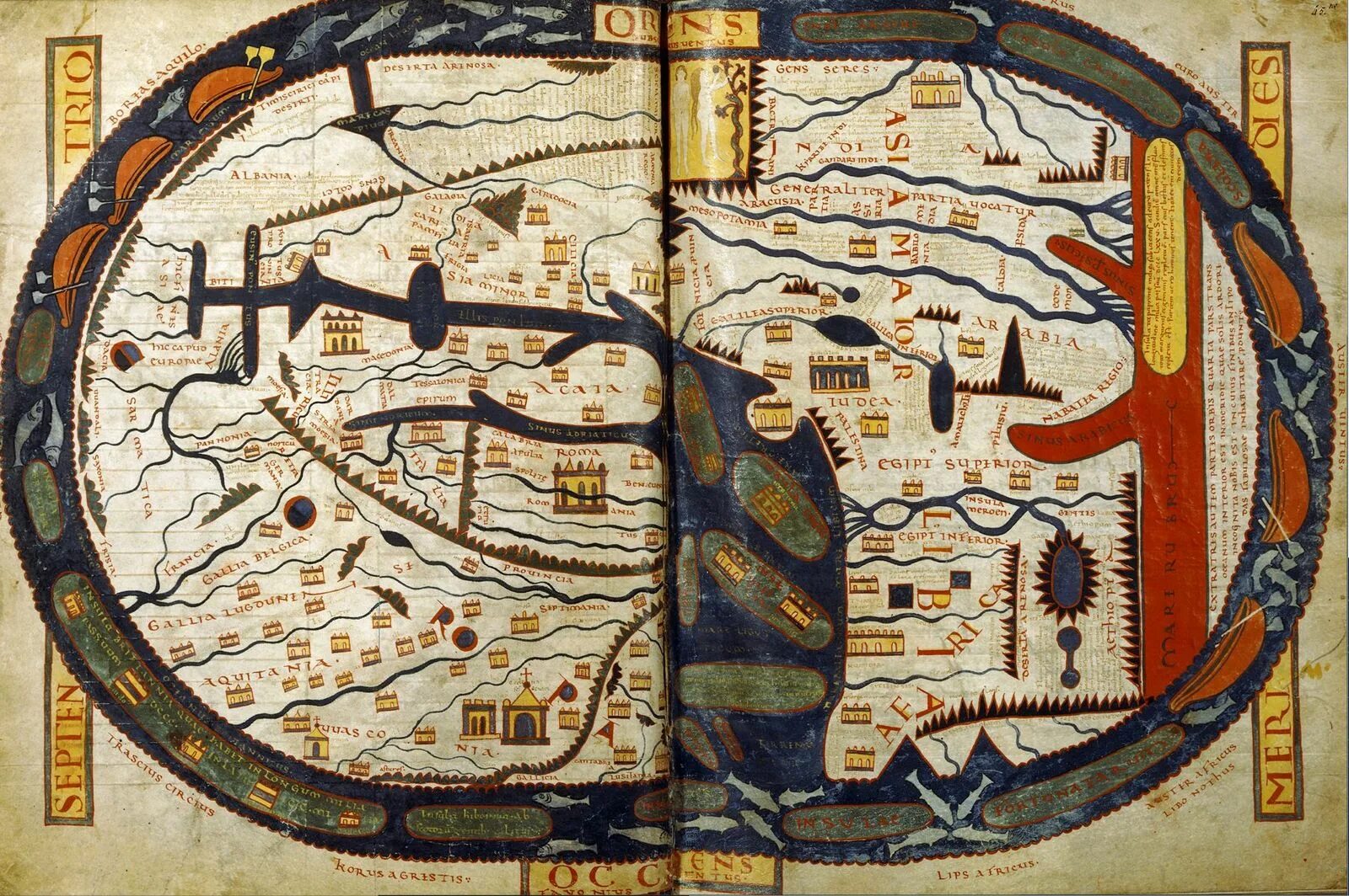 Xi вв. Космография Себастьяна Мюнстера. Монастырские карты средневековья.