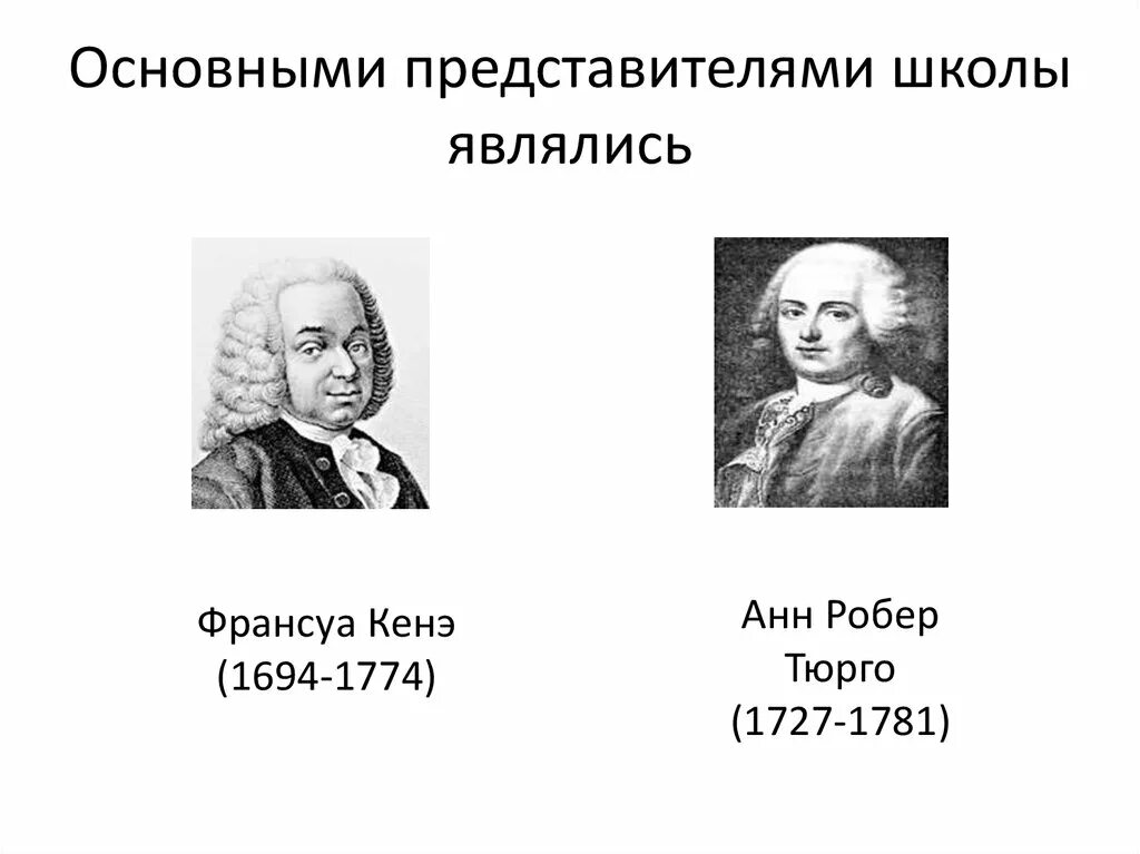 Франсуа кенэ (1694-1774). Анн Робер Тюрго (1727-1781). Ф. кенэ, а. Тюрго. Франсуа кенэ физиократ. Представители школы ученые