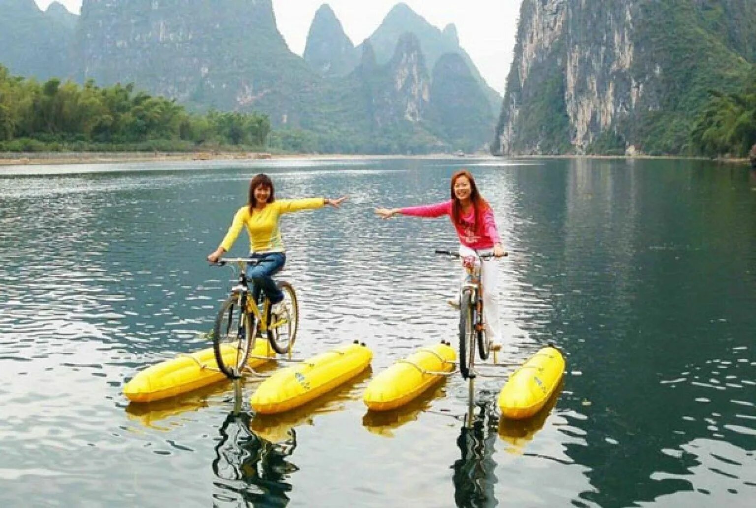 Water bike. Лодка велосипед. Велоамфибия. MTB Shuttle Trailer. Floating Boat.