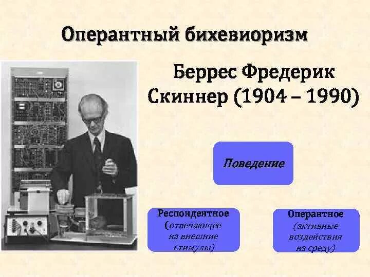 Оперантное научение скиннера. Беррес Фредерик Скиннер (1904 - 1990). Скиннер теория оперантного научения. Бихевиористская теория б.Скиннер.. Оперантное поведение Скиннер.