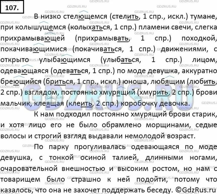 Стр 107 упр 3 русский 2. Русский 7 класс номер 107.