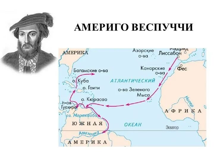 Путешествие Америго Веспуччи 1499-1500. Маршрут экспедиции Америго Веспуччи 1499-1500. Карта путешествия Америго Веспуччи в Америку. Путь Америго Веспуччи в Америку.