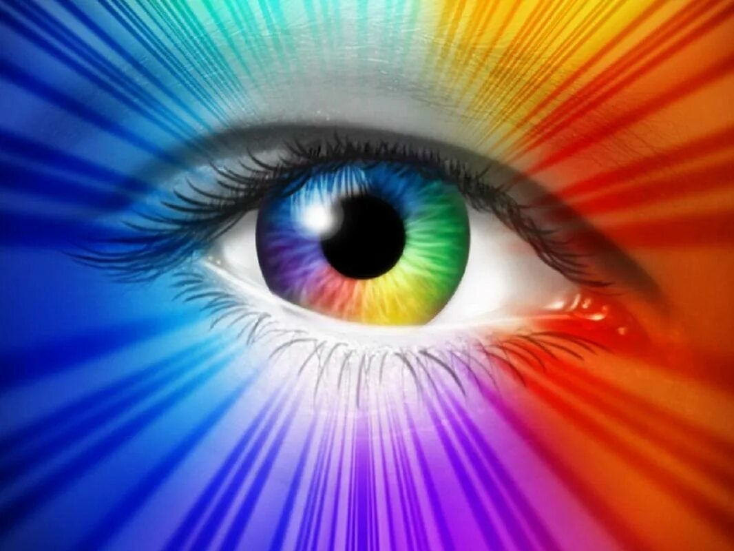 Восприятие глаза человека. Разноцветные глаза. Радужные глаза. Радуга в глазах. Цветотерапия для глаз.