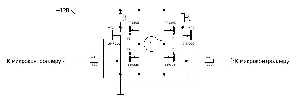 Схема управления двигателем на полевых транзисторах. Схема реверса электродвигателя постоянного тока на транзисторах. Реверс двигателя постоянного тока на полевых транзисторах. Реверс электродвигателя 12 в на транзисторах схемы.
