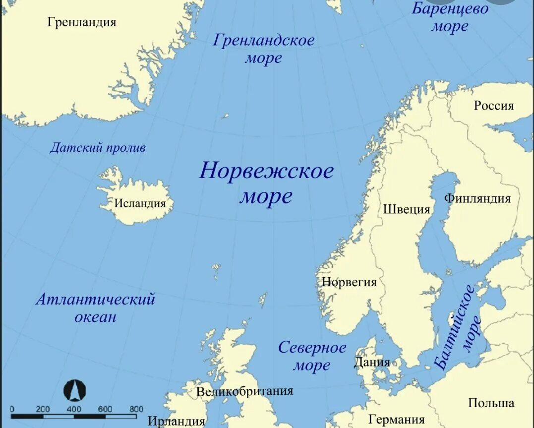 Северное море омывается