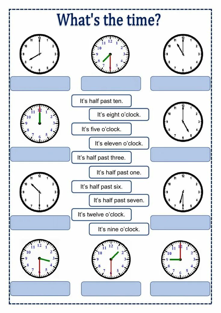 Telling the time worksheet