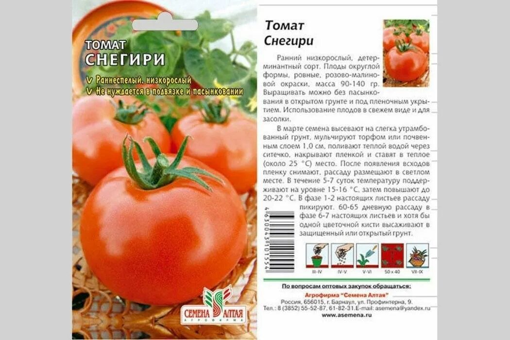 Томат снегирь характеристика и описание сорта
