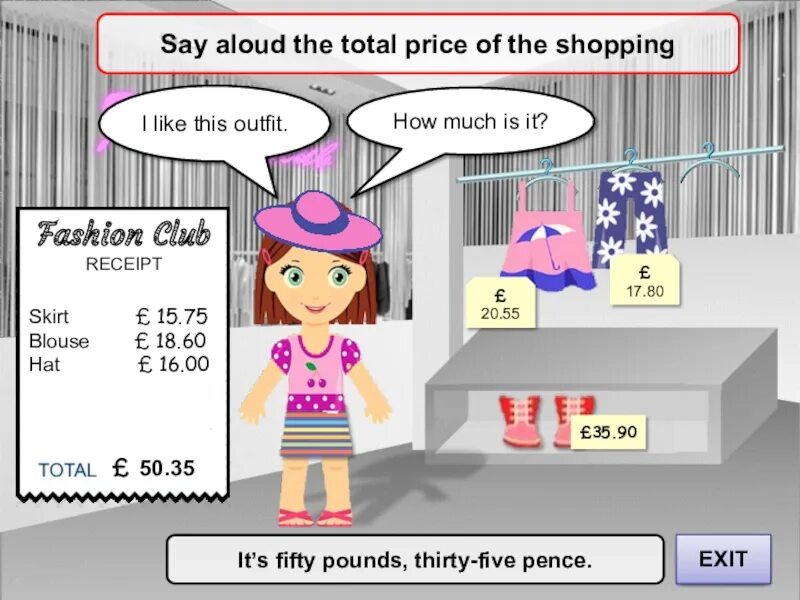 How much is this please. How much is it ppt. how much is it. thirty- five thirty five. fifty pounds is или are.