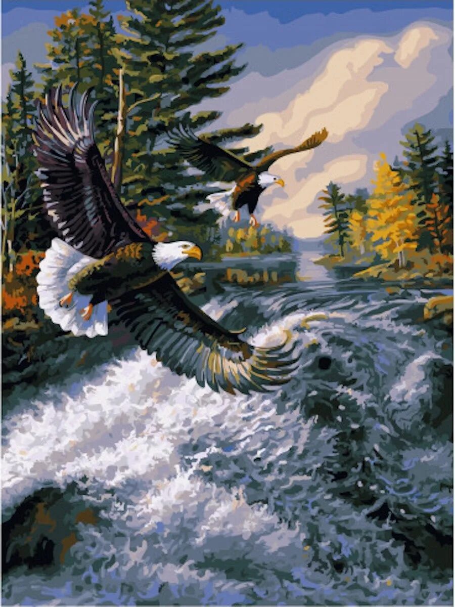 Бог предлагающий купить реку. Орел картина. Орел в полете живопись. Пейзаж с орлом маслом. Картина маслом Орел.