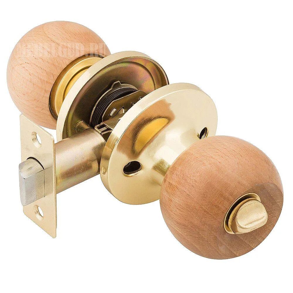 Ручка дверная с защелкой DOOR HANDLE золото круглая 576 РВ ВК - купить по выгодн