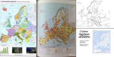 зарубежная европа контурная карта дрофа