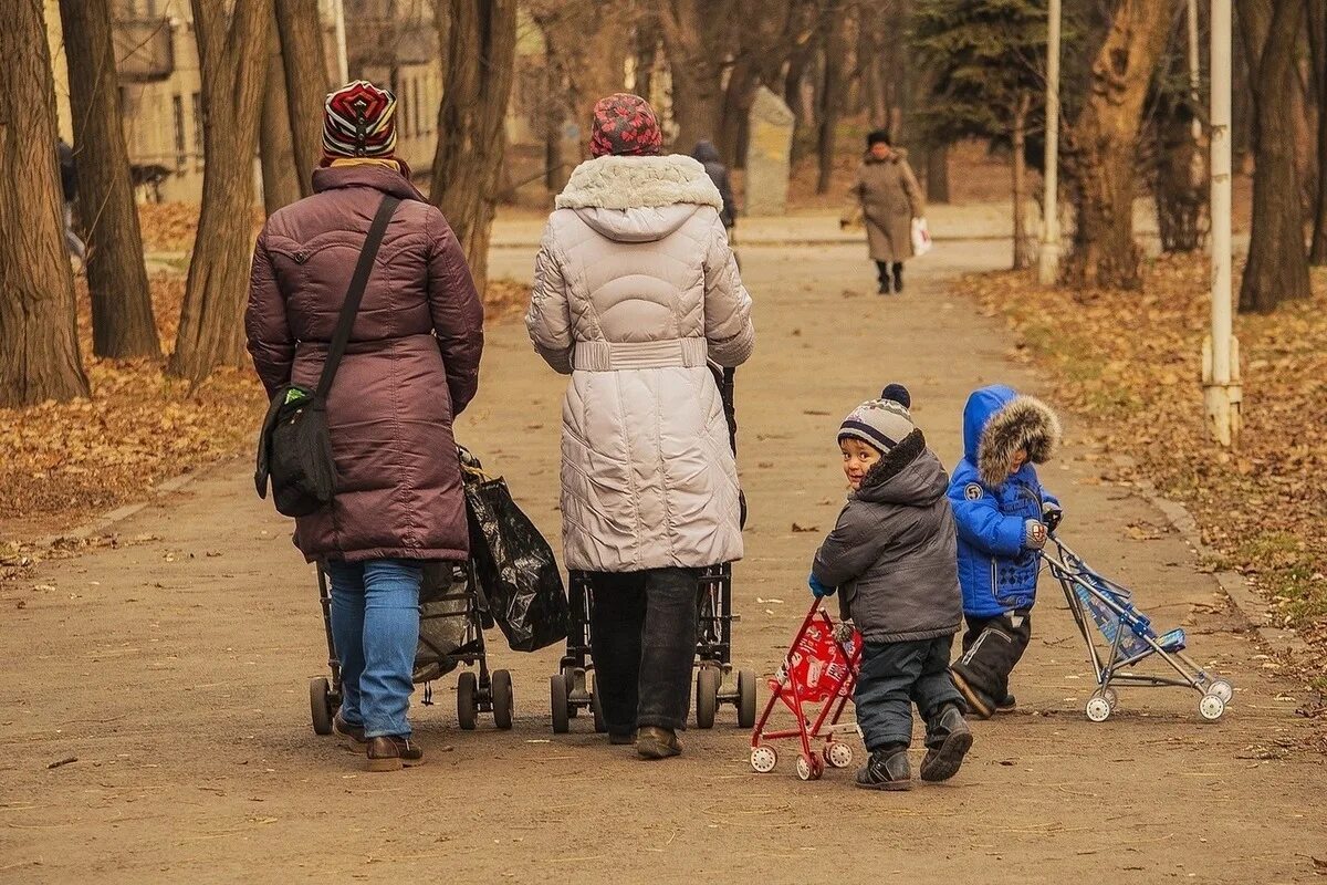 Родители вывели на прогулку