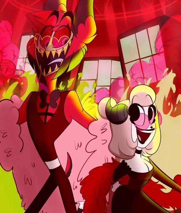 Finale hazbin hotel text. Отель ХАЗБИН Alastor 2p. Hotel Hazbin 2 Чарли. Hazbin Hotel Вокс и Чарли. Даззл отель ХАЗБИН.