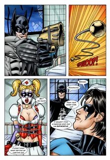 Batman and Nightwing discipline Harley Quinn (Batman) Leandro Comics. 