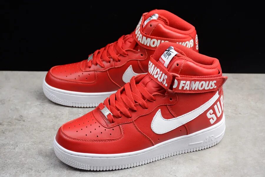 Nike Air Force 1 High Supreme. Nike Air Force 1 Supreme. Supreme x Nike Air Force 1 High Red. Nike Air Force 1 High Red.