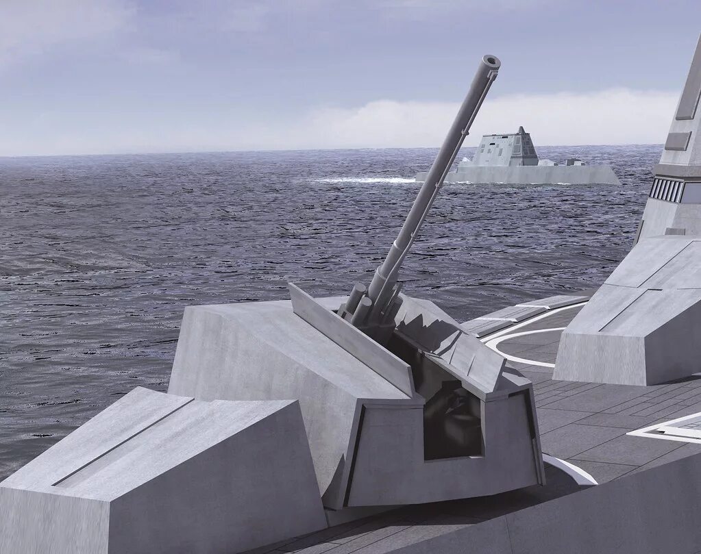 Gun system. Эсминец Замволт. Zumwalt эсминец. Zumwalt рельсотрон. Замволт артиллерия.