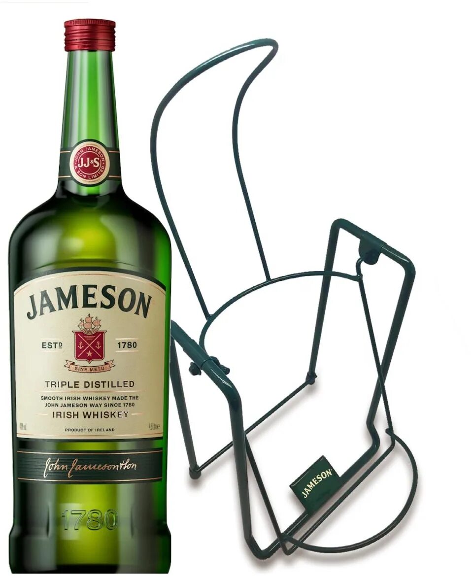 Виски Jameson Triple distilled. Виски Jameson, 4.5 л. Jameson виски 4.5 литра. Виски Jameson Triple Triple. Бутылка виски на подставке