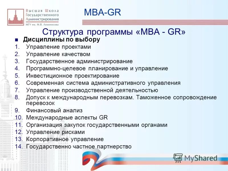 Структура мгу. Программа МВА. MBA программа обучения. Структура gr.