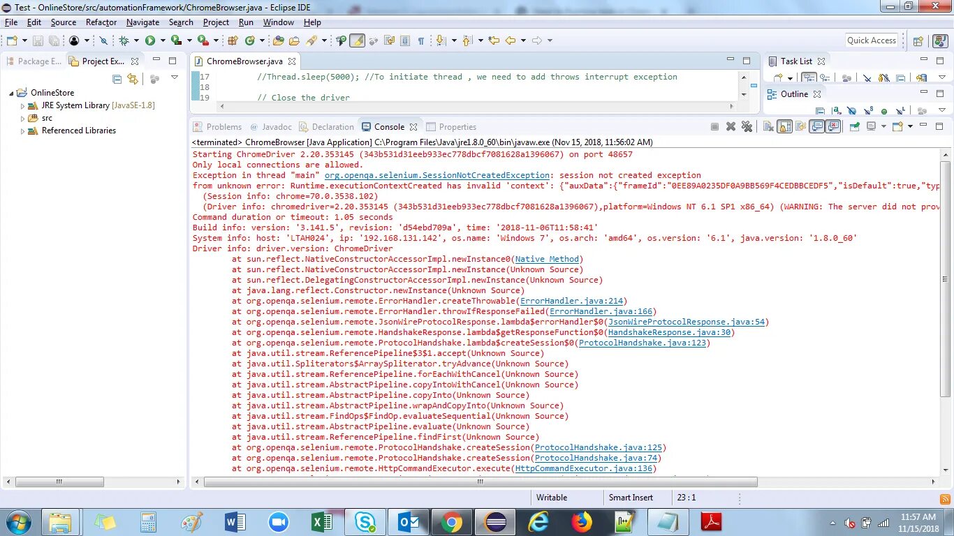 Runtime error java. Exception java selenium. chromedriver. abstractpipeline. java: invalid source release: 20.
