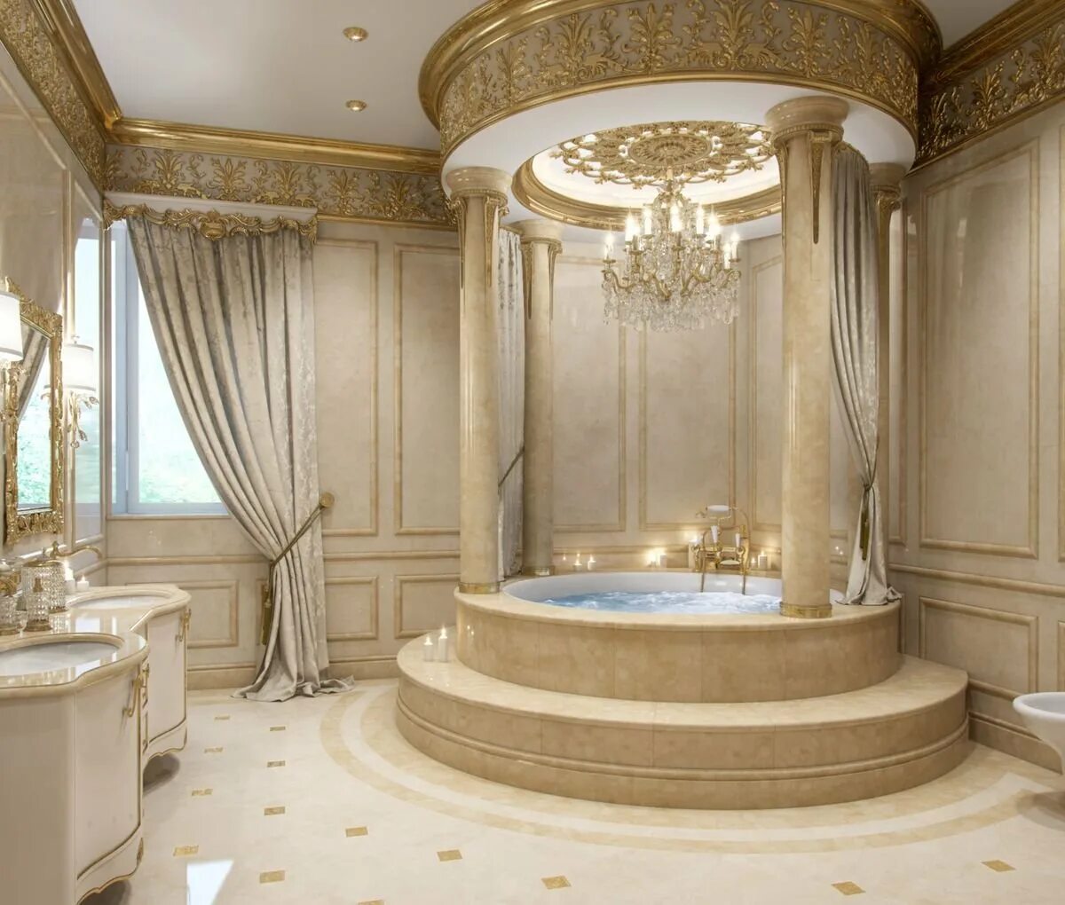 Самые красивые ванные. Luxury Antonovich Design ванна. Королевская ванна Luxury Antonovich Design. Ванна Барокко Антонович. Королевский Ампир ванная.