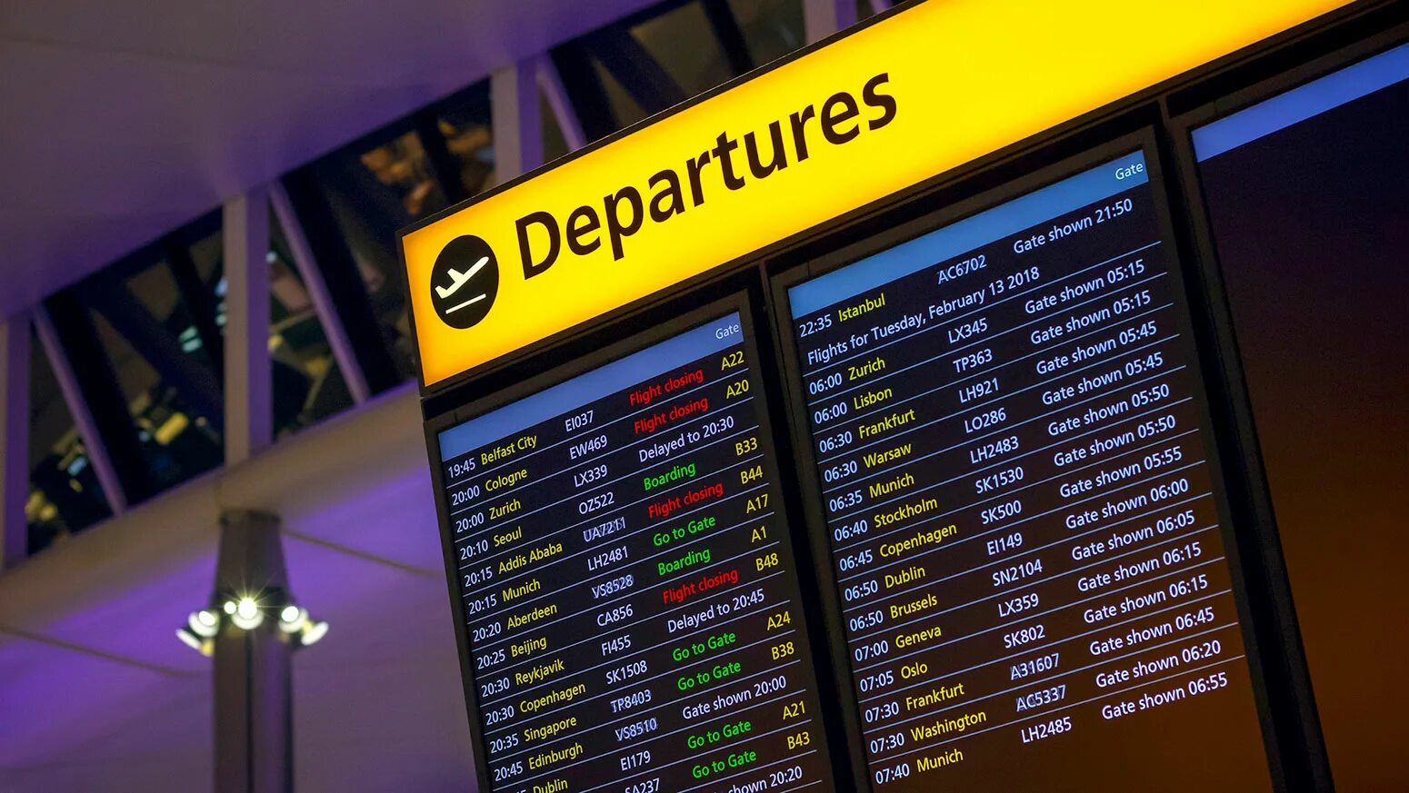 Scheduled departure