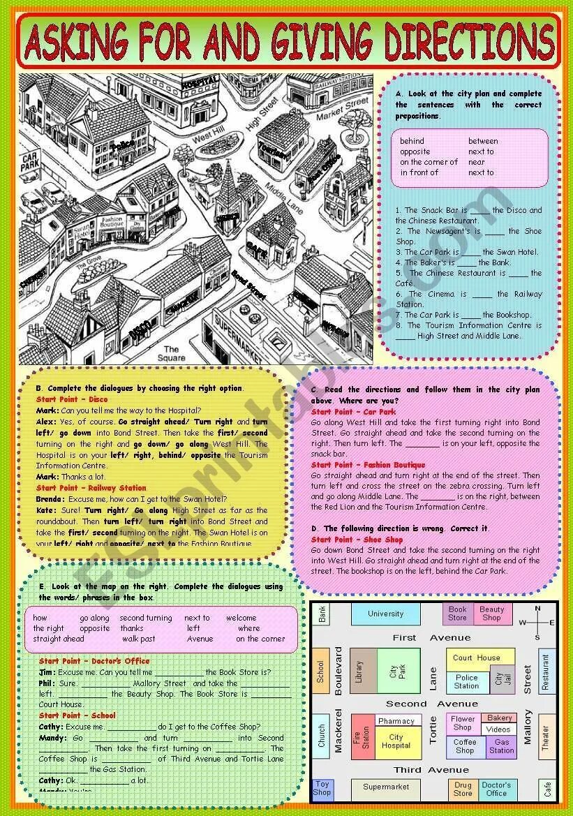 Complete the dialogues between. Asking for and giving directions. asking the way and giving directions. asking for and giving directions map. asking the way and giving directions worksheets.
