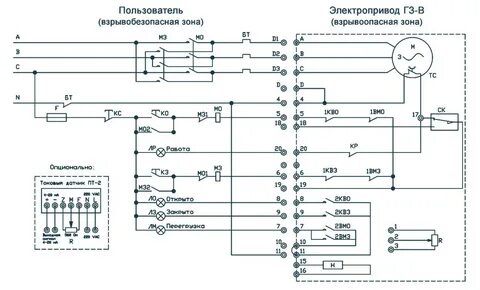 Подключение электроприводов задвижки
