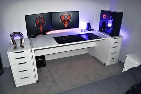 Gaming Desk with LED Light Gamer Computer Desk Office Use Computer Desk man...