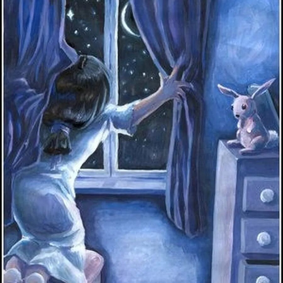 Девочка у окна. Аниме ночь. Лунная ночь. Ночное небо в окне. Окно ночью.
