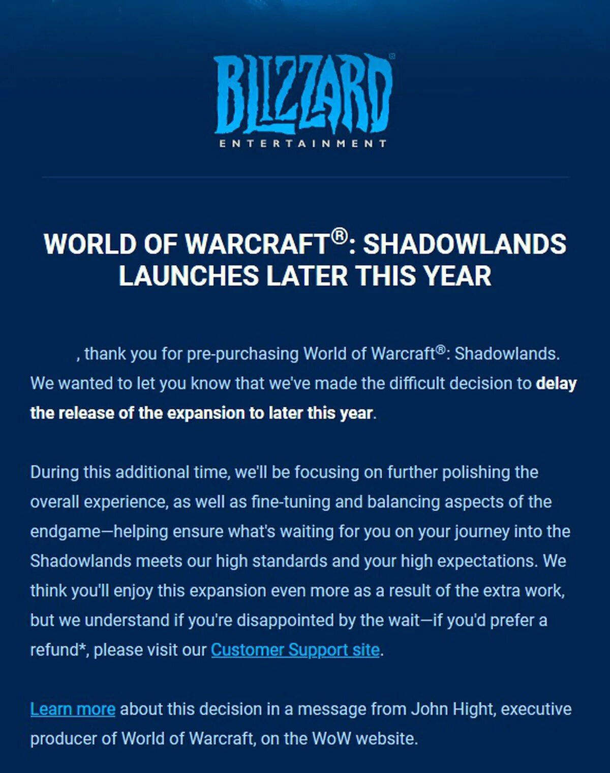 Письмо от Близзард. Близзард на пользователей. Blizzard Team. Первое письмо Blizzard. Возвратить user