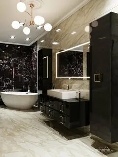 Ванна черный мрамор