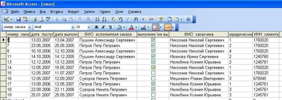 Субд access отчеты