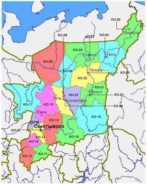 Города и районы республики коми. Карта Республики Коми административное деление. Политическая карта Республики Коми. Карта Коми Республики с городами. Карта Республики Коми с районами.