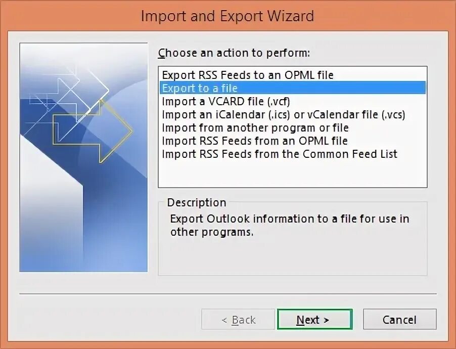 Import export wizard. Import export wizard