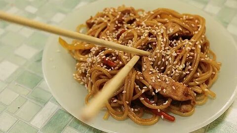 Лапша с соусом терияки