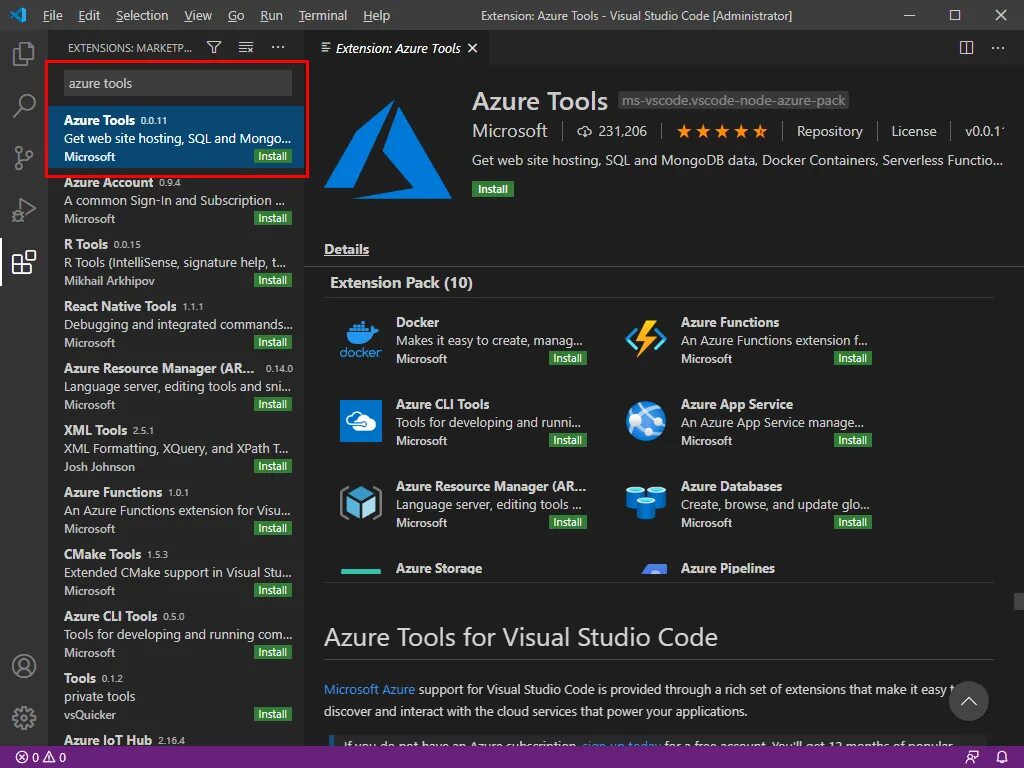 Azure visual studio. Azure код.