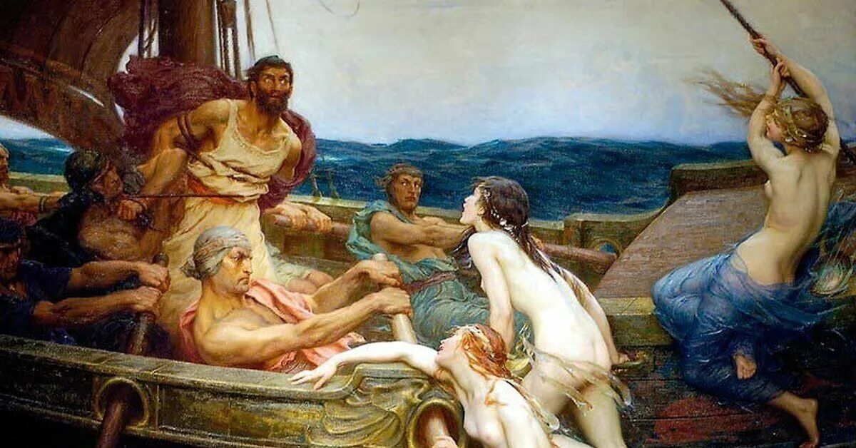 Иллюстрация к поэме гомера. Уотерхаус одиссей и сирены. Рассказ одиссея сирены. Уотерхаус одиссей и сирены. Одиссей древняя греция.