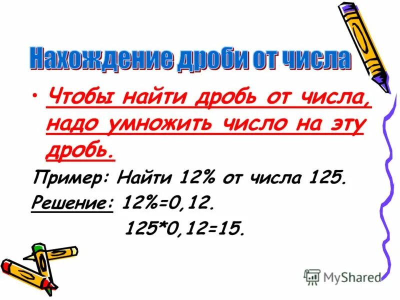 Проценты в число. Задачи на проценты. Нахождение числа по части и части от числа. Найди 125 от числа n. Число процентов которого равны.