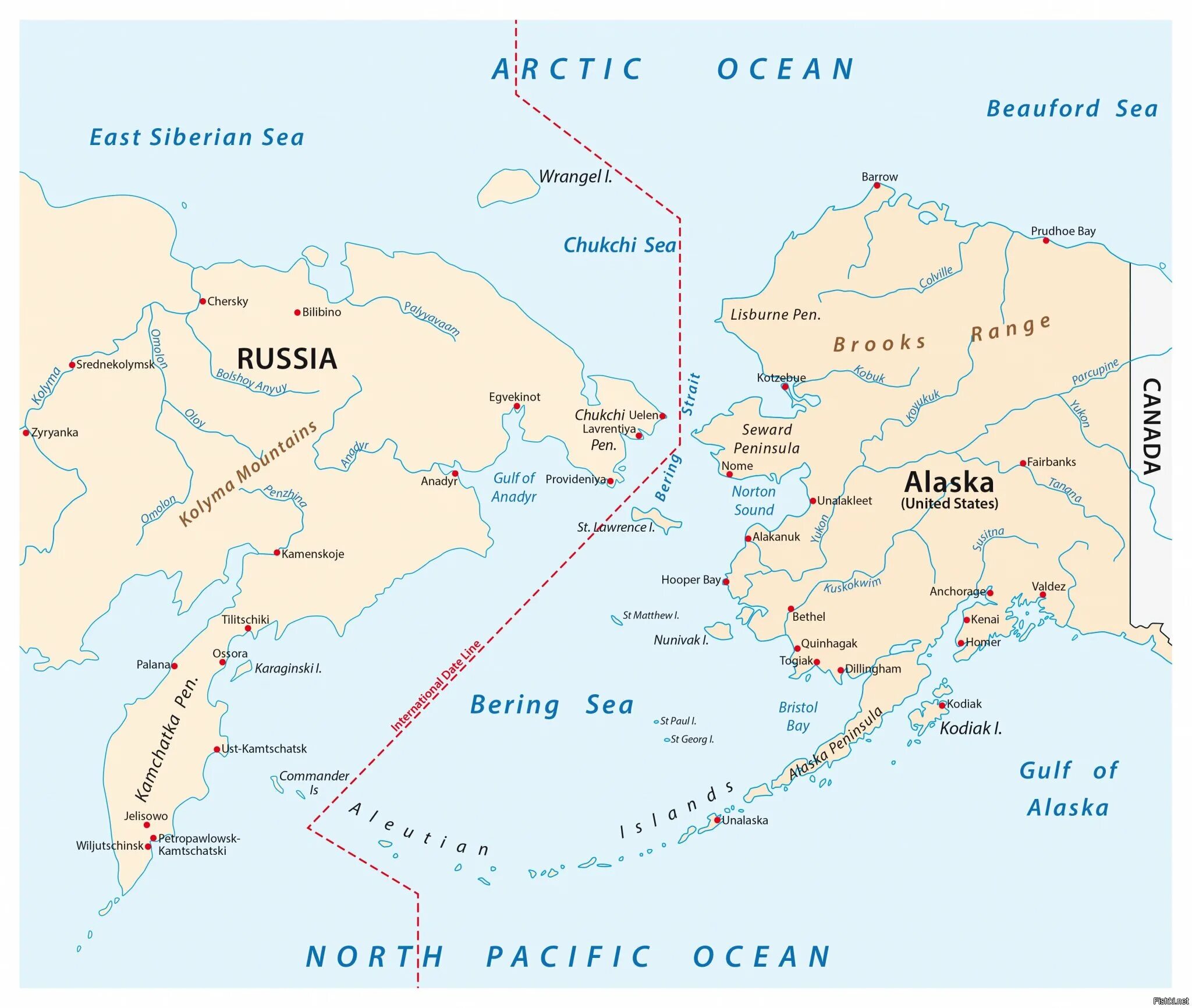 Найти на карте берингов пролив. Карта Берингова пролива и Аляски. Аляска Берингов пролив Россия на карте. Берингов пролив на карте. Морские границы России на карте Берингов пролив.