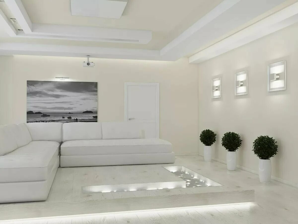 Яркий белый свет в зале. Гостиная в светлых тонах. Современная гостиная в светлых тонах. Белый цвет в интерьере. Светлая гостиная в современном стиле.