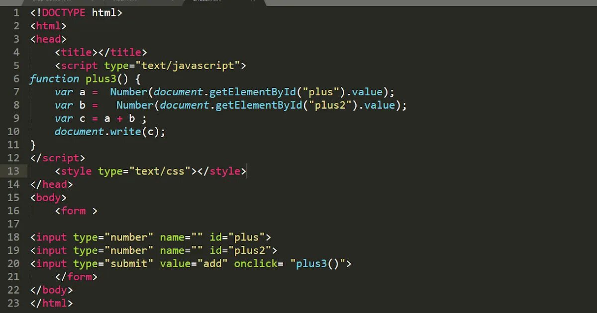 Null html