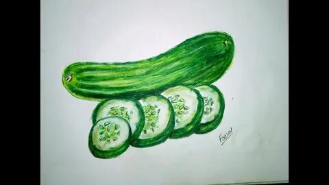 Нарисовать дольку огурца