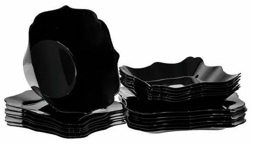 Черная посуда купить. Столовый сервиз Luminarc authentic Black е6196, 6 персон, 19 предм.. Столовый сервиз Luminarc authentic Black 19 предметов е6196. Отантик посуда Люминарк. Посуда Люминарк authentic Black.