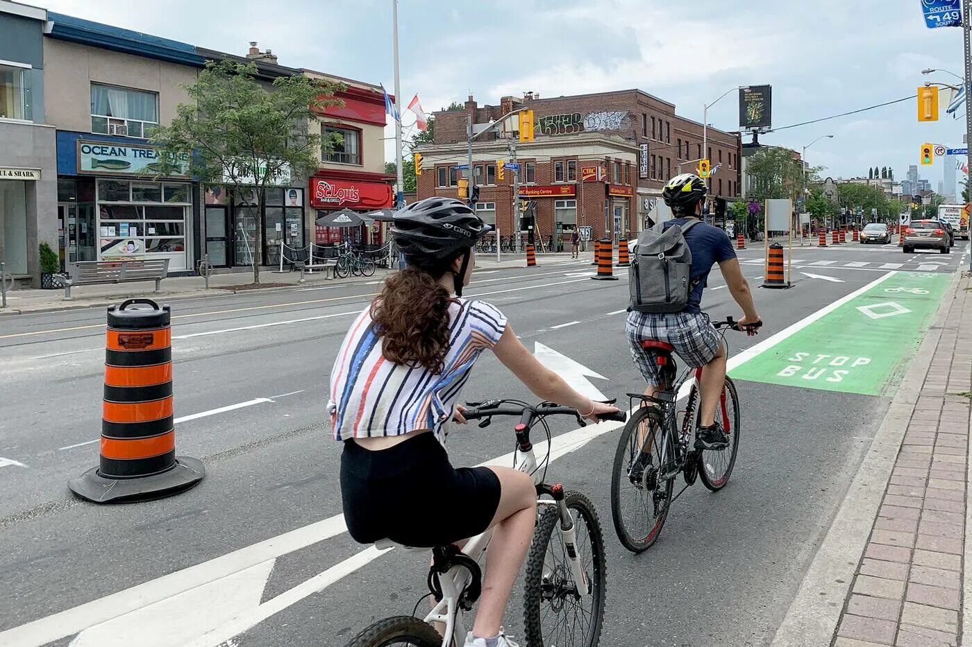 Cyclists Bike Lane. Bidirectional Bike Lanes. Broadway Bike Lane.. Bike lane