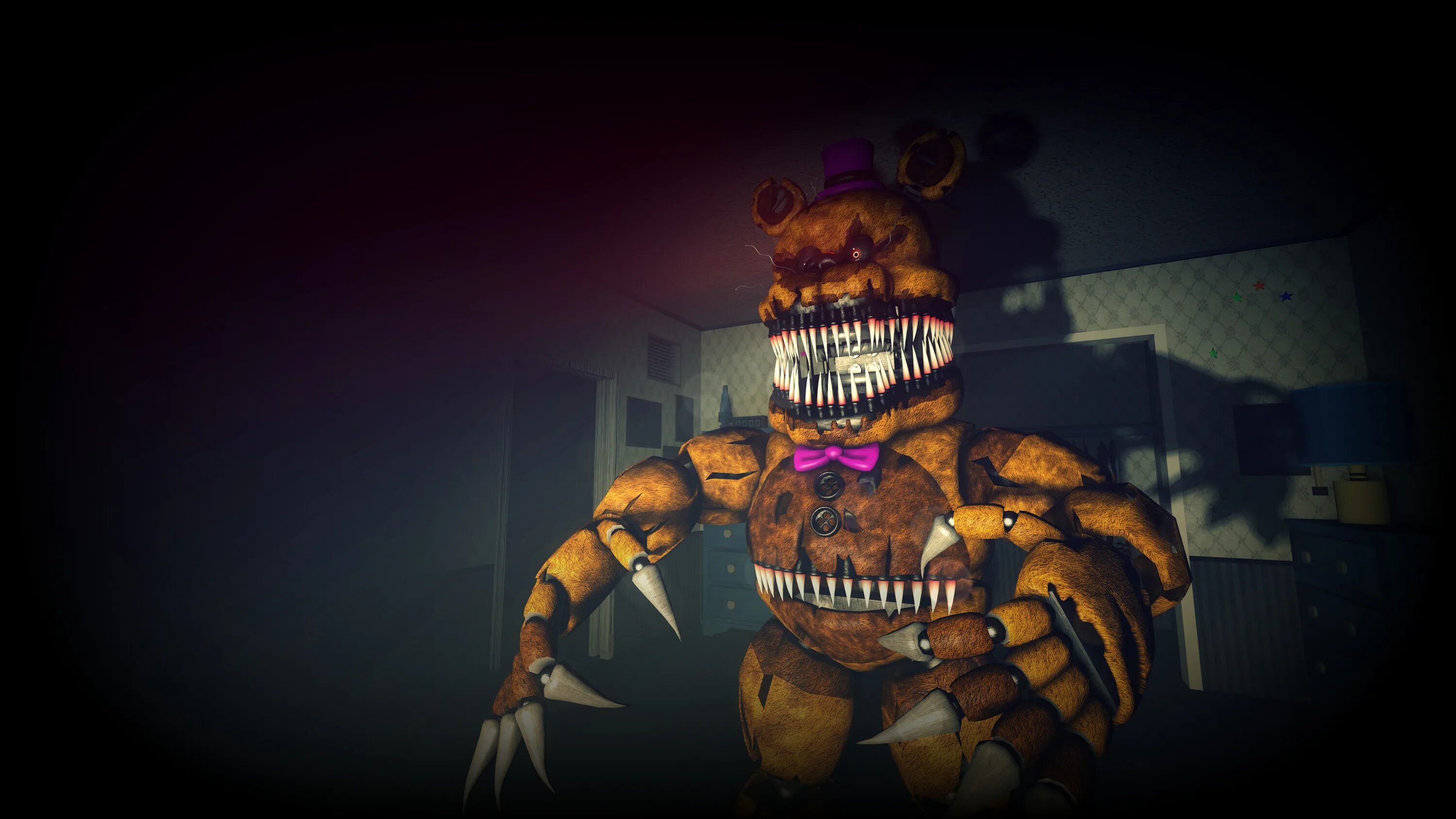 Фнаф 4 русская версия. Найтмер ФРЕДБЕР. FNAF 4 Fredbear.