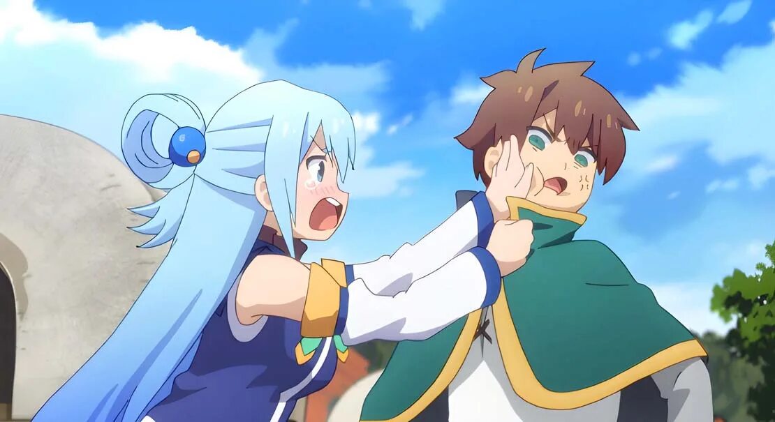 Gods blessing on this wonderful world. Konosuba 18 Аква и Казума. Сато Казума и Аква. Прекрасный мир Аква и Казума.