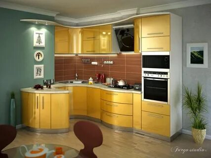 Золотистый цвет кухни