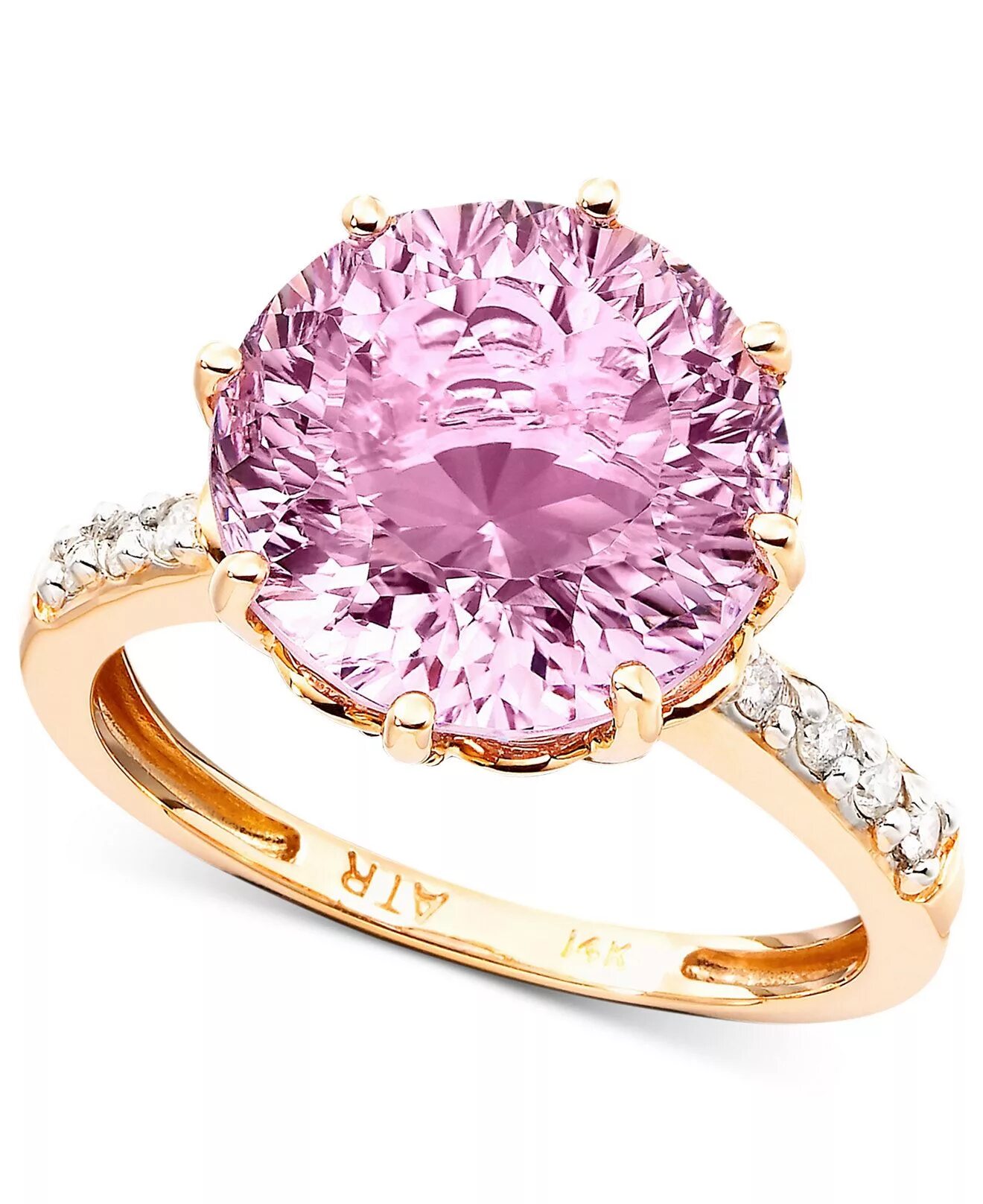 Золотое кольцо с розовым топазом. Кольцо Тиффани из розового золота с аметистом. Золотое кольцо с розовым камнем Санлайт. Кольцо Тиффани розовое золото.